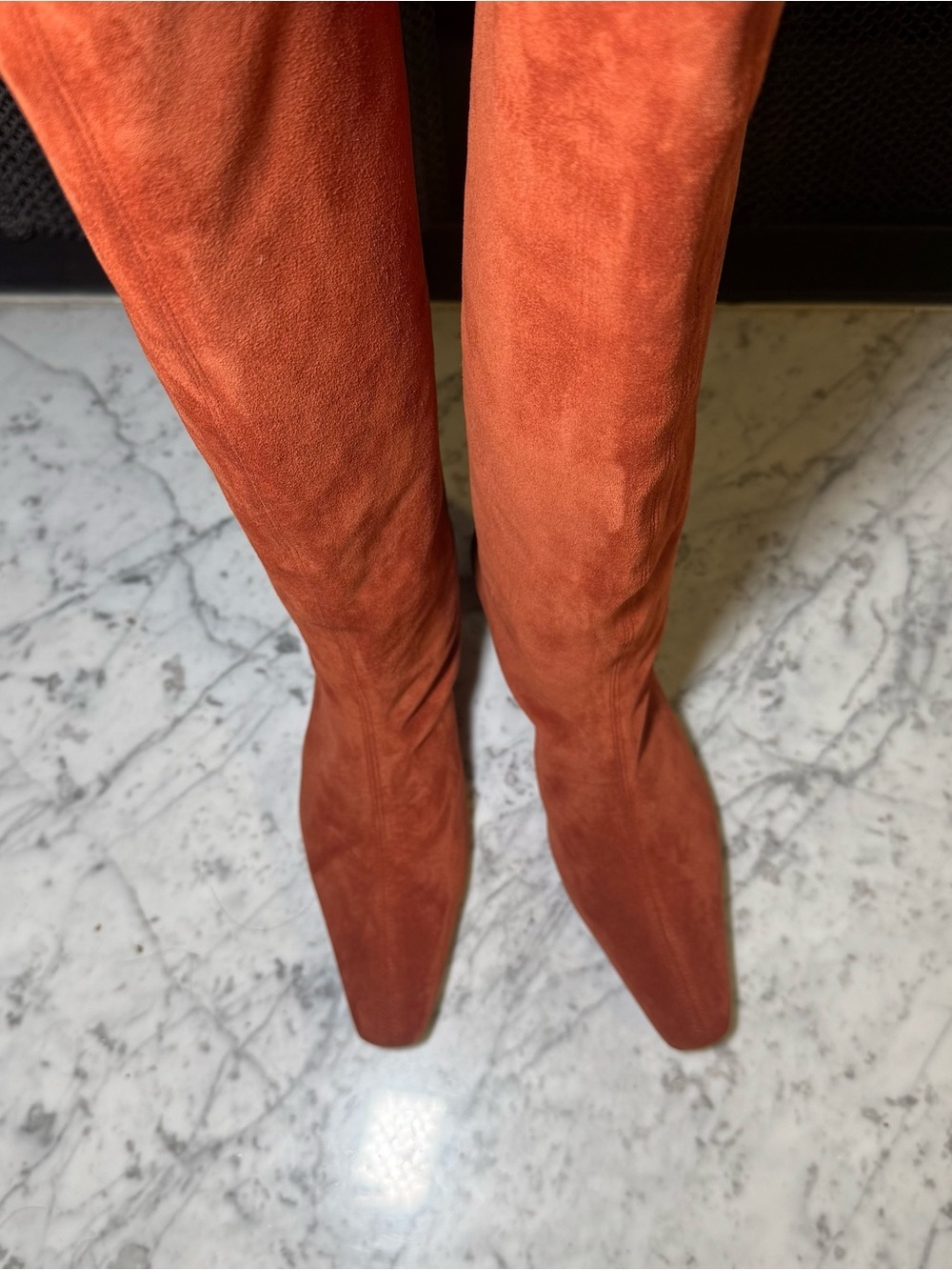 New Staud Wally 100% Suede Knee High Boots Auburn Size EU 37.5 US 7.5 $495 - Picture 3 of 12